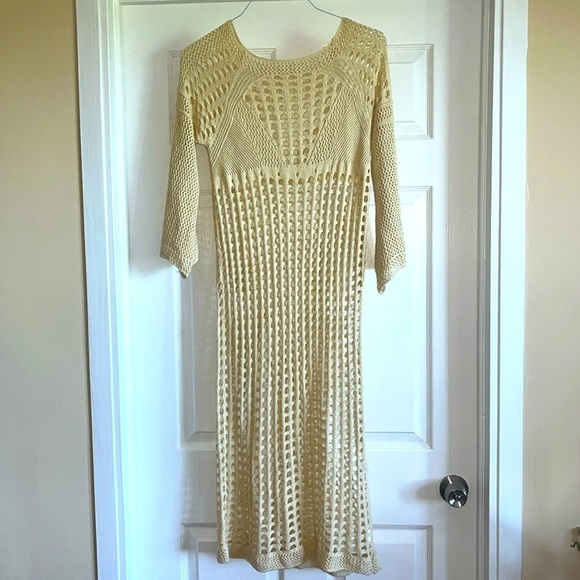 Other - Bell Sleeve Open Knit Crochet sweater beach Dress Swim Coverup Boho cover-up